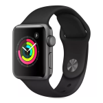 اپل واچ سری ۳ مدل 38mm Space Gray Aluminum Case with Black Sport Band