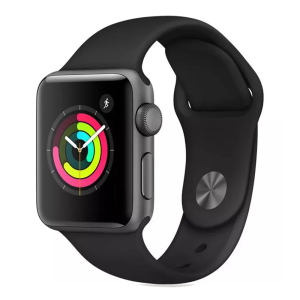 اپل واچ سری ۳ مدل 38mm Space Gray Aluminum Case with Black Sport Band