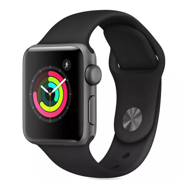 اپل واچ سری ۳ مدل 38mm Space Gray Aluminum Case with Black Sport Band