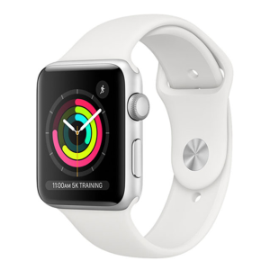 اپل واچ سری ۳ مدل 38mm Silver Aluminum Case with White Sport Band