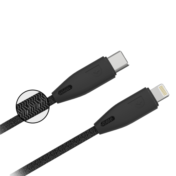 کابل USB C به لایتنینگ پاورولوژی طول 1.2 متری کنفی Poweology USB-C to Lightning Braided Cable