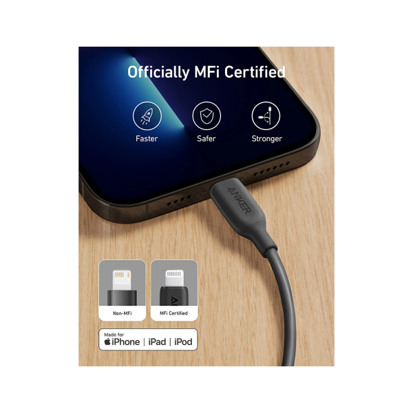 کابل انکر Powerline III – USB to Lightning طول ۹۰ سانتی متر | مدل A8812
