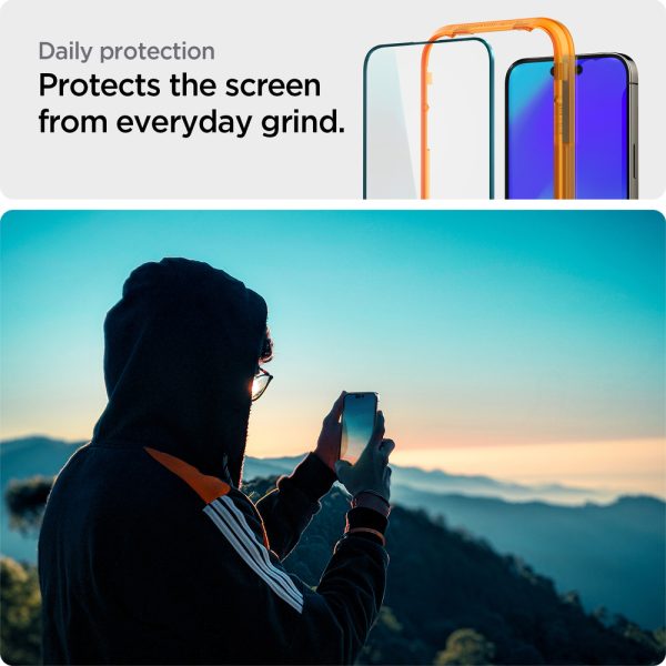 گلس اسپیگن مناسب برای آیفون 14 پرو مکس Spigen Screen Protector for iPhone 14 Pro Max مدل AGL05204