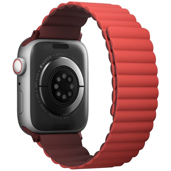 بند اپل واچ برند Uniq مدل Revix رنگ Maroon/Coral سایز 41-40-38 UNIQ-41MM-REVMRNCRL