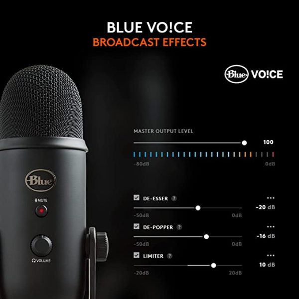 میکروفون یو اس بی کاندنسر حرفه ای Blue Yeti Blackout