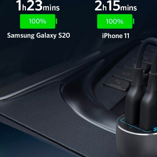 شارژر فندکی انکر مدل A2727 Powerdrive 2 Alloy | رنگ مشکی