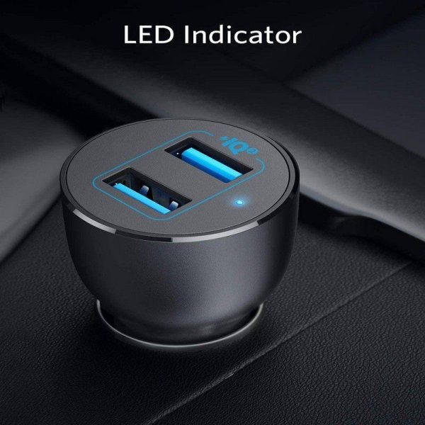 شارژر فندکی انکر مدل A2727 Powerdrive 2 Alloy | رنگ مشکی