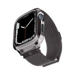 بند و کیس اپل واچ ۴۴/۴۵ میلی‌متری اسپیگن مدل Spigen Metal Fit Pro Case - خاکستری