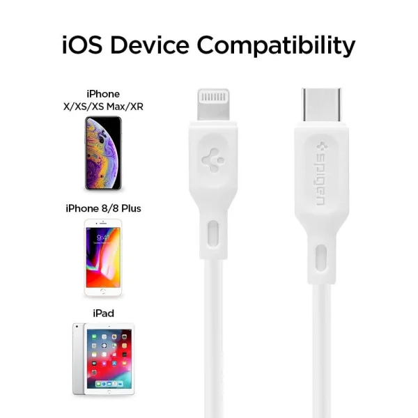 کابل USB-C به لایتنینگ اسپیگن مدل Spigen DuraSync USB C to Lightning | طول 1 متر