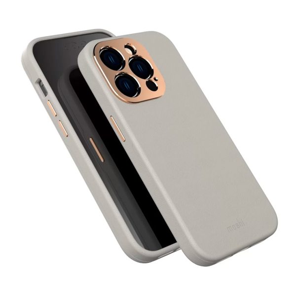 کیس چرمی موشی مناسب iPhone 14 Pro مدل Moshi Napa-طوسی روشن