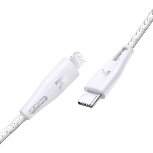 کابل تبدیل USB-C به لایتنینگ راوپاور مدل RP-CB1018 طول 2 متر | رنگ سفید