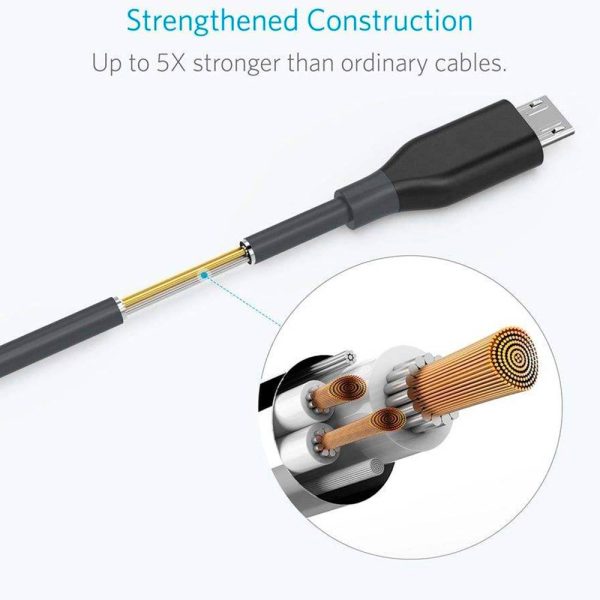 کابل انکر PowerLine USB to microUSB طول ۱۱ سانتی متر | مدل A8135011
