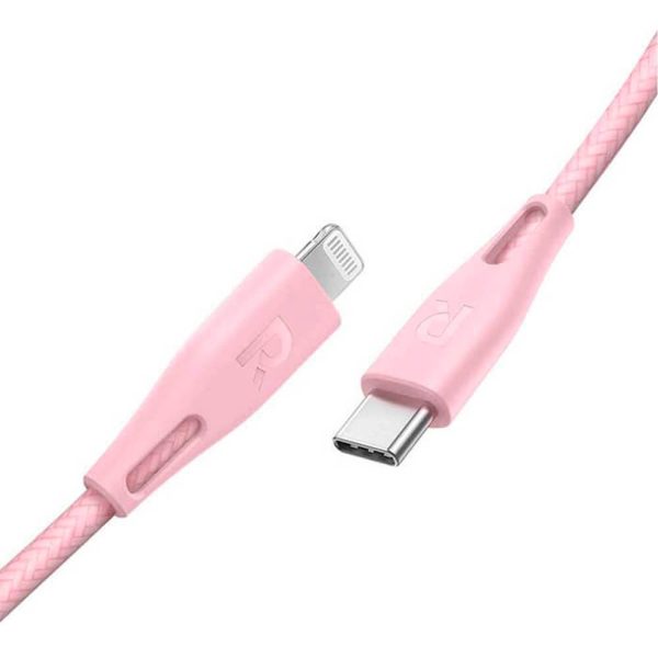 کابل تبدیل USB-C به لایتنینگ راوپاور مدل RP-CB1018 طول 1.2 متر | رنگ صورتی