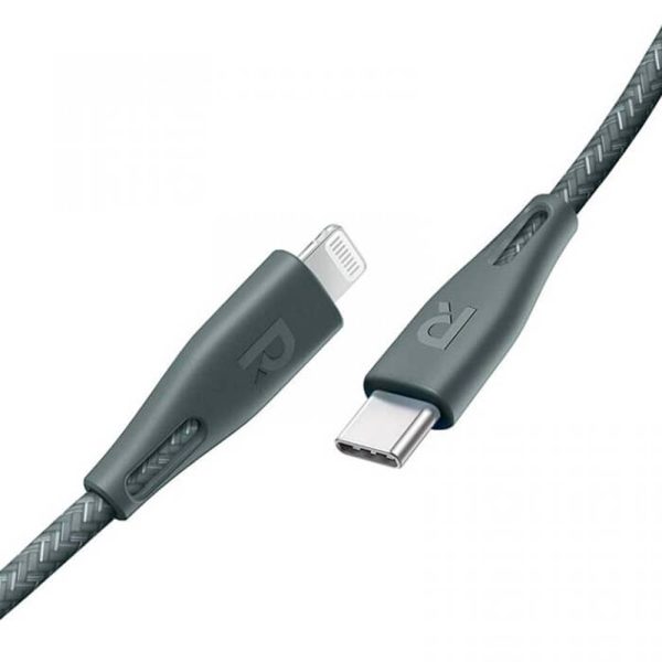 کابل تبدیل USB-C به لایتنینگ راوپاور مدل RP-CB1018 طول 2 متر | رنگ سبز