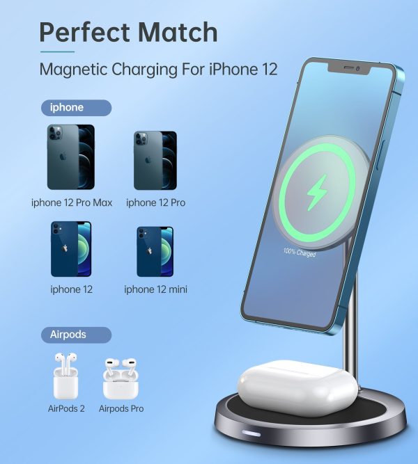 استند شارژر وایرلس CHOETECH چویتِک 15 وات Magsafe شارژ سریع مدل T575-F