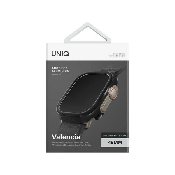 کیس اپل واچ اولترا برند یونیک 49 میلیمتری مدل UNIQ VALENCIA_ مشکی میدنایت