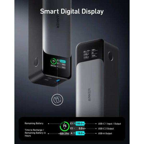 پاوربانک ۲۴۰۰۰ میلی‌ آمپر ۱۴۰ واتی انکر مدل Anker 737 PowerCore A1289011