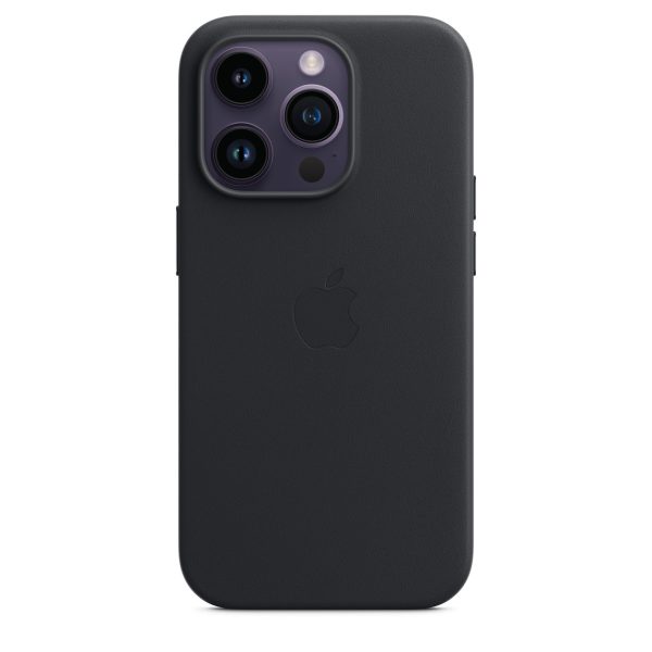 قاب چرم  اورجینال آیفون سری 14 Apple iPhone 14 Leather Case _ رنگ میدنایت