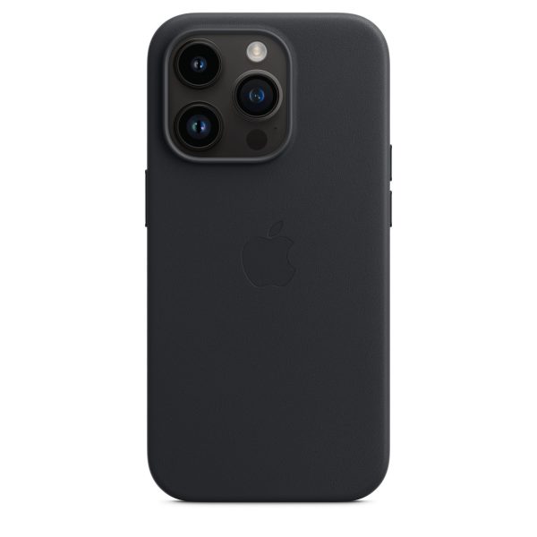 قاب چرم  اورجینال آیفون سری 14 Apple iPhone 14 Leather Case _ رنگ میدنایت