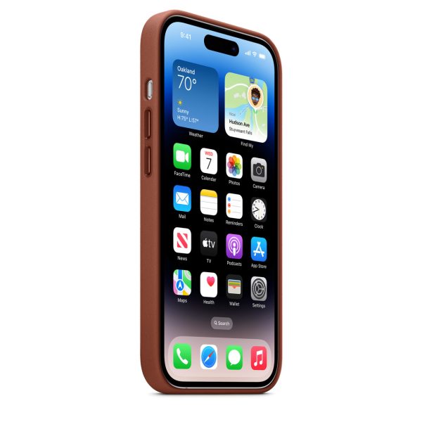 قاب چرم  اورجینال آیفون سری 14 Apple iPhone 14 Leather Case _ رنگ قهوه ای