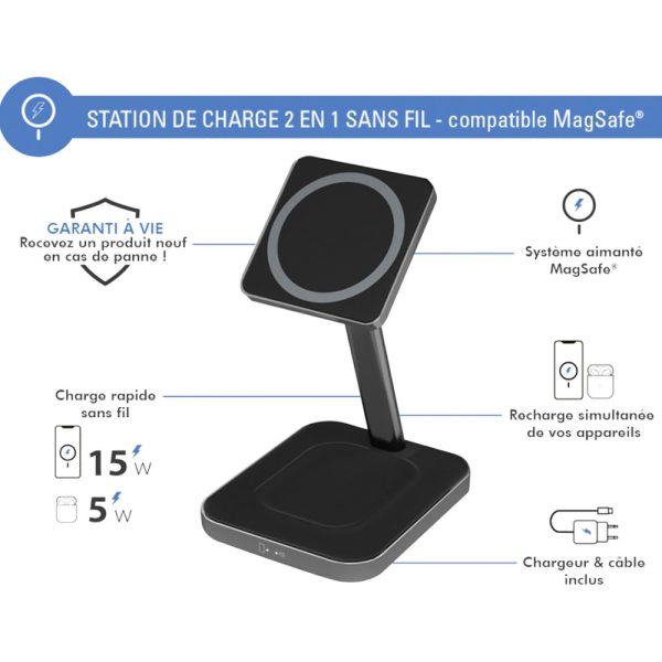 شارژر بی‌سیم فورس مدل FPMSINDSTAND15WW MagSafe