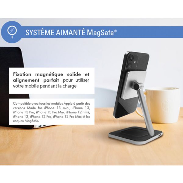 شارژر بی‌سیم فورس مدل FPMSINDSTAND15WW MagSafe