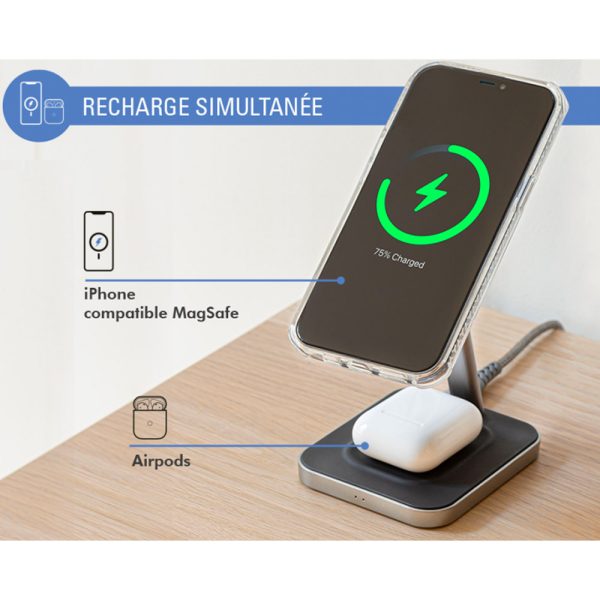شارژر بی‌سیم فورس مدل FPMSINDSTAND15WW MagSafe