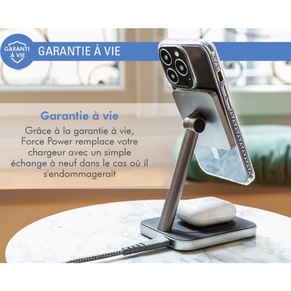 شارژر بی‌سیم فورس مدل FPMSINDSTAND15WW MagSafe