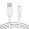 کابل شارژ لایتنینگ به A-USB / بسته بندی ۲ عددی بلکین مدل CAA001bt1MWH2PK | رنگ سفید