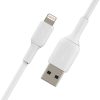 کابل شارژ لایتنینگ به A-USB / بسته بندی ۲ عددی بلکین مدل CAA001bt1MWH2PK | رنگ سفید