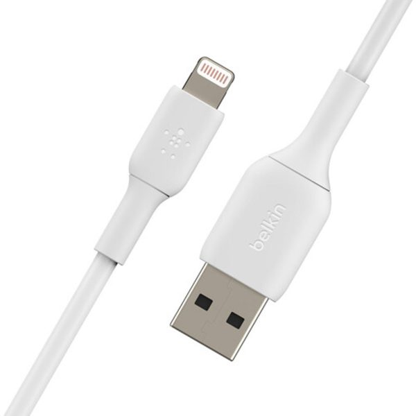 کابل شارژ لایتنینگ به A-USB / بسته بندی ۲ عددی بلکین مدل CAA001bt1MWH2PK | رنگ سفید