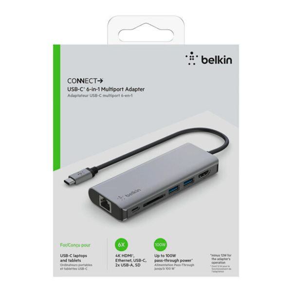 هاب 6 پورت USB-C بلکین مدل AVC008BTSGY