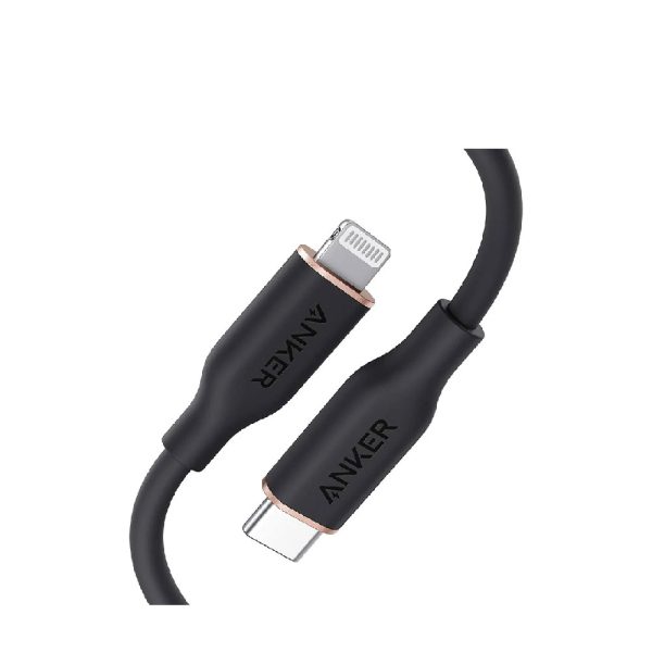 کابل سیلیکونی ۱۸۰ سانتی متری انکر مدل Anker PowerLine III Flow A8663H11 | رنگ مشکی