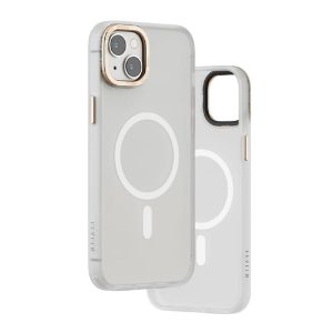 کیس مگ سیف لولو مدل Levelo Kayo مناسب iPhone 13/14-مات شفاف سفید طلایی