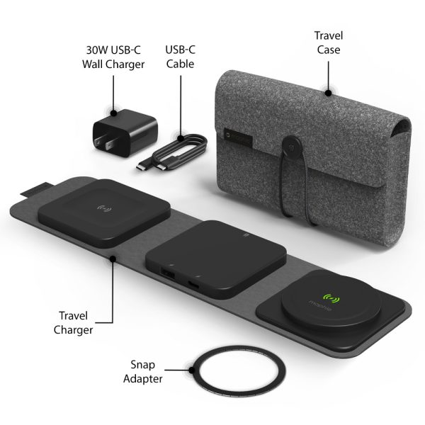 شارژر بی‌سیم دوگانه موفی مدل Mophie Snap+ Multi-Device Travel Charger