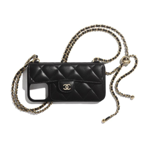 قاب آیفون ۱۴ پرو مکس بند دار CHANEL رنگ مشکی