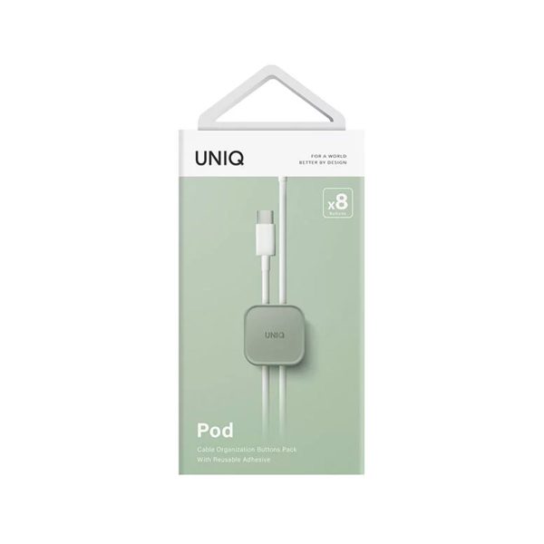 نگهدارنده و نظم دهنده کابل برند یونیک مدل UNIQ POD بسته ۸ تایی | رنگ سبز