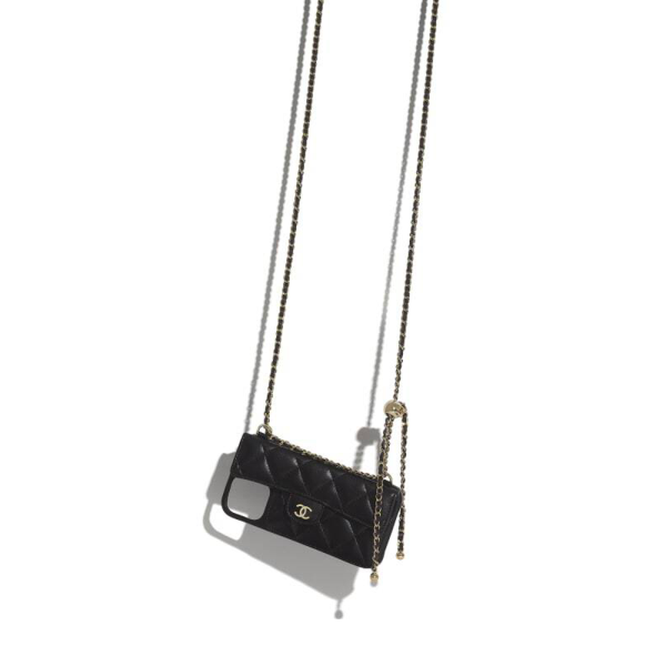 قاب آیفون ۱۴ پرو مکس بند دار CHANEL رنگ مشکی