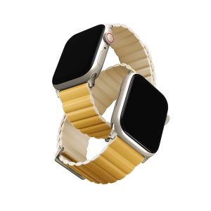 بند دورو اپل واچ یونیک مدل Uniq Revix Reversible Premium Edition -زرد/کرم-REVPCYELIVY