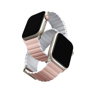 بند دورو اپل واچ یونیک مدل Uniq Revix Reversible Premium Edition ۳۸/۴۰/۴۱ mm-صورتی سفید-REVPPBPNKWHT