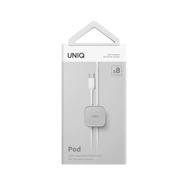 نگهدارنده و نظم دهنده کابل برند یونیک مدل UNIQ POD بسته ۸ تایی | رنگ طوسی