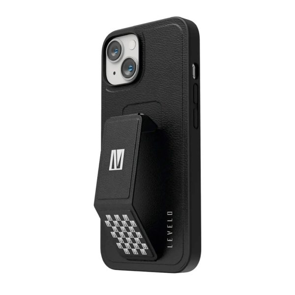 کیس چرمی استند‌دار لولو مدل Levelo Morphix مناسب iPhone 13/14-مشکی/سفید