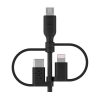 کابل شارژ 1 به 3 Micro-USB و USB-C ، لایتنینگ USB-A بلکین مدل CAC001bt1MBK | رنگ مشکی