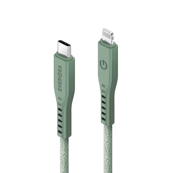 کابل USB-C 60W به LIGHTNING انرژیا مدل FLOW رنگ سبز