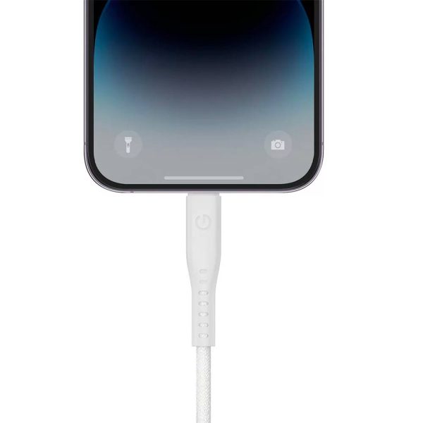 کابل USB-C 60W به LIGHTNING انرژیا مدل FLOW رنگ سفید طول ۱.۵ متری