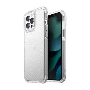 قاب آیفون ۱۳ پرو برند یونیک مدل UNIQ HYBRID IPHONE 13 Pro COMBAT ARAMID comafrst رنگ شفاف