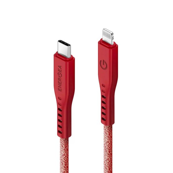 کابل USB-C 60W به LIGHTNING انرژیا مدل FLOW رنگ قرمز