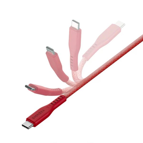 کابل USB-C 60W به LIGHTNING انرژیا مدل FLOW رنگ قرمز