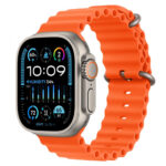 apple watch ultra2 titanium ocean band orange 49mm ۲