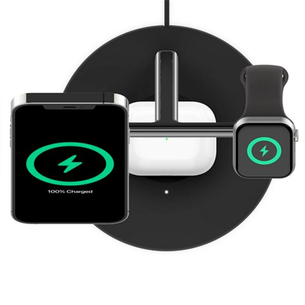 استند و شارژر وایرلس 3 کاره مگ سیف بلکین Belkin Boost Charge Pro توان 15 وات